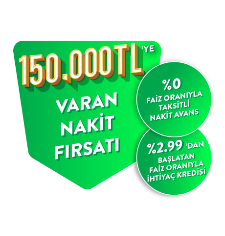 150.000 TL'ye Varan Nakit Fırsatı!